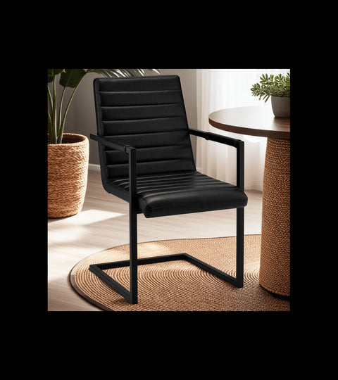 Rootz Dining Chair Set - Modern Dining Chairs - Faux Leather Seating - Comfortable & Durable - Easy to Clean - 53cm x 66cm x 93cm