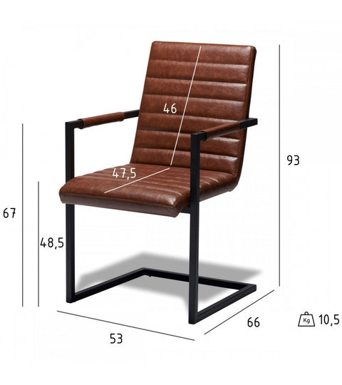 Rootz Dining Chair - Modern Faux Leather - Comfortable Seating - Durable & Sturdy - Versatile Design - Easy to Clean - 53cm x 66cm x 93cm