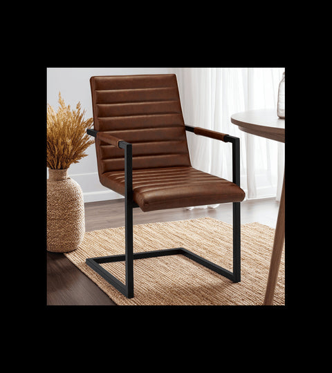 Rootz Dining Chair - Modern Faux Leather - Comfortable Seating - Durable & Sturdy - Versatile Design - Easy to Clean - 53cm x 66cm x 93cm
