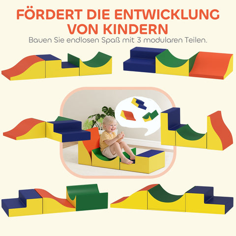 Rootz 3-Part Climbing & Crawling Set - Toddler Gym Blocks - Soft Play Modules - Enhances Motor Skills - 141cm x 45.7cm x 20.1cm