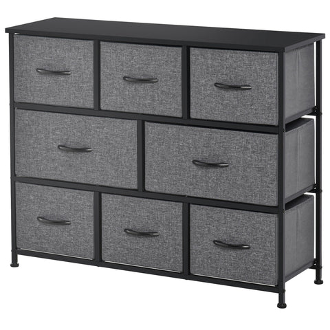 Rootz Chest of Drawers - Cabinet Storage - Fabric Organizer - Foldable Design - 100 x 30 x 78.5 cm - Grey