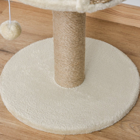 Rootz Scratching Post Cat Bed - Cat Lounger - Feline Play Station - Ultimate Comfort - High Safety Wall - Durable Jute Scratching Post - 40cm x 40cm x 49cm