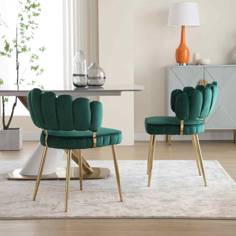 Rootz Set of 2 Velvet Dining Chairs - Elegant Dining Seats - Ergonomic Comfort - High-Quality Velvet - 56cm x 58cm x 78cm