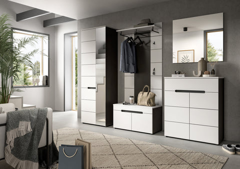 Rootz Wardrobe Combination - Closet - Storage Solution - Space-Saving - White Finish - 160cm x 190cm x 37cm