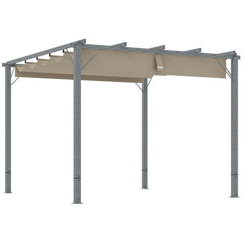 Rootz 3x3m Garden Pergola - Terrace Roof - Pavilion - UV Protection - Aluminum Frame - 299cm x 296cm x 232cm