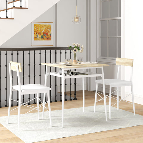 Rootz Dining Table and Chair Set - Kitchen Table with Chairs - Steel Frames - Space Saving - 70cm x 70cm x 75cm