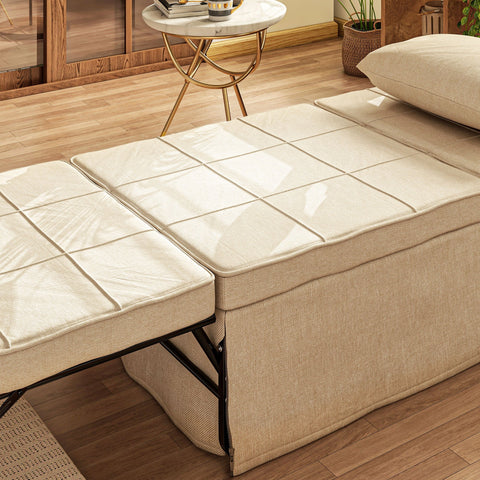 Rootz Convertible FaTeuil Bed - Deck Chair - Ergonomic Stool - 5 Adjustable Positions - 188cm x 75cm x 38cm - Brown