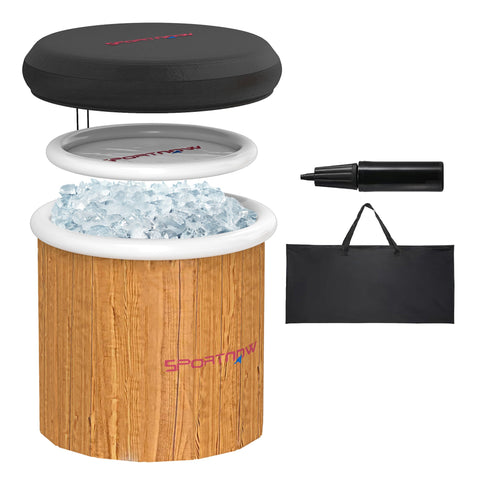 Rootz Ice Bathtub - Inflatable Ice Cream Tray - Muscle Recovery Tub - Optimal Cold Therapy - Ø85 x 75cm, 300L - Includes Carrying Bag & Air Pump