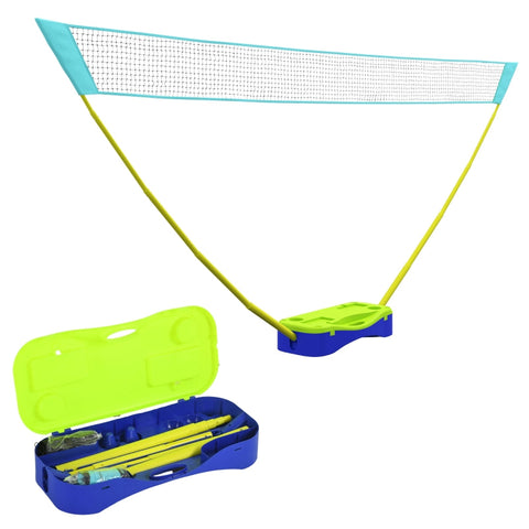 Rootz 3 Piece Set Badminton Net Set - Volleyball Net Set - Portable Sports Net - Height Adjustable - Convenient Storage - 400cm x 22.4cm x 155cm - Black + Blue + Green