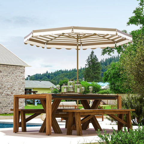 Rootz Sunshade Parasol - Outdoor Sunshade - Garden Umbrella - UV Protection 50+ - 2.68m x 2.37m - Tiltable Design - Crank System