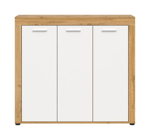 Rootz Shoe Cabinet - Shoe Storage Unit - Shoe Organizer - Elegant and Functional - White and Brown- 120x108x37 cm