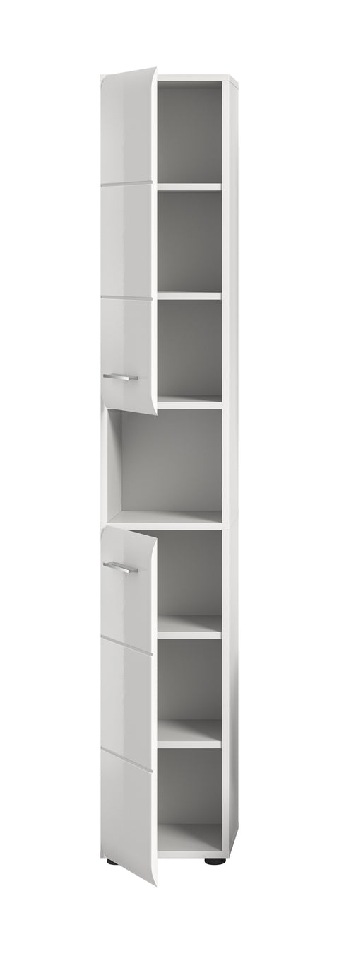 Rootz Tall Cabinet - High Gloss Cupboard - Storage Unit - Versatile Storage - 30x185x30 cm