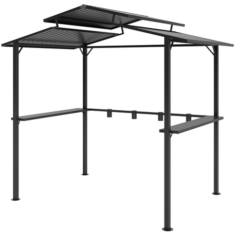 Rootz Grill Pavilion - Outdoor Shelter - BBQ Canopy - Waterproof Metal Roof - 250 x 160 x 250 cm