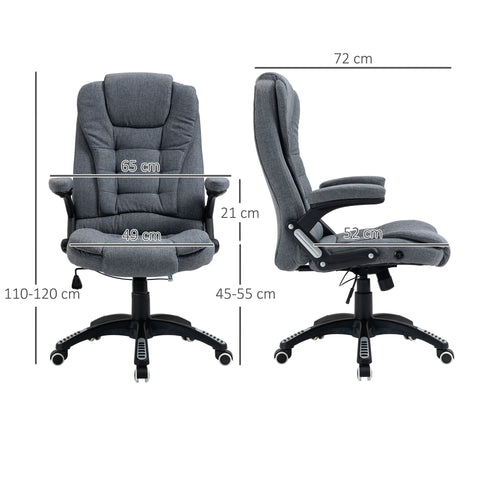 Rootz Office Swivel Chair - Ergonomic Chair - Adjustable Height Seat - Enhanced Comfort - 65W x 72D x 110-120H cm - Gray Fabric