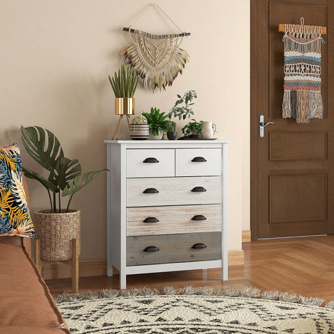 Rootz Sideboard - Chest of Drawers - Storage Cabinet - Generous Storage - Sturdy MDF & Pinewood - Anti-Tip Protection - 38D x 70W x 85H cm