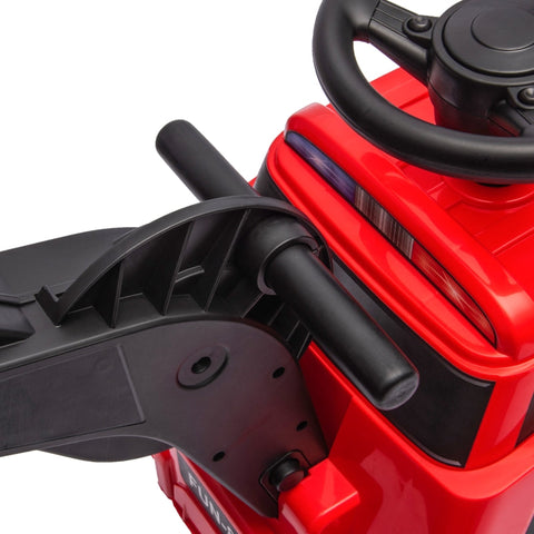 Rootz Children's Ride-On Excavator - 3-in-1 Construction Toy - Musical Steering Wheel - Anti-Tip Design - Foot Gliding - Red+Black - 100L x 43W x 48.5H cm