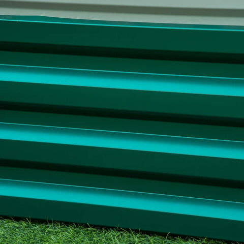 Rootz Raised Bed - Planter - Weather Resistant - Open Bottom - Galvanized Steel - Green - 120cm x 60cm x 30.5cm