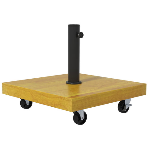 Rootz Square Parasol Stand - Concrete Base - Umbrella Holder - Stability with Rollers - 45cm x 45cm x 36.5cm