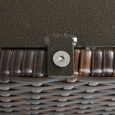 Rootz Rattan Table - Garden Table - Patio Table - Coffee Table with Umbrella Hole - Perfect for Garden Balcony - Brown - 55.5 x 55.5 x 46 cm