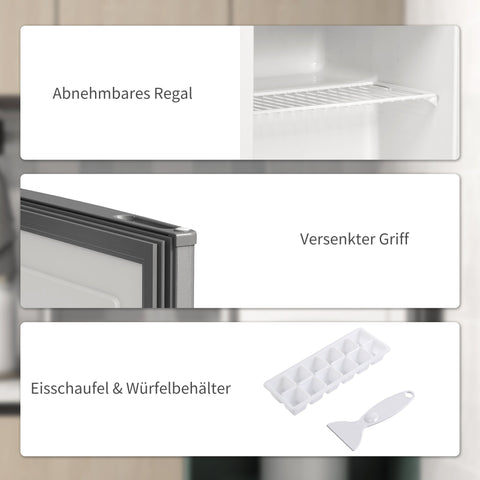 Rootz Compact Mini Freezer - Grey Freezer Box - Small Chest Freezer - Energy Efficient R600A Compressor - 47cm x 44.2cm x 48.8cm