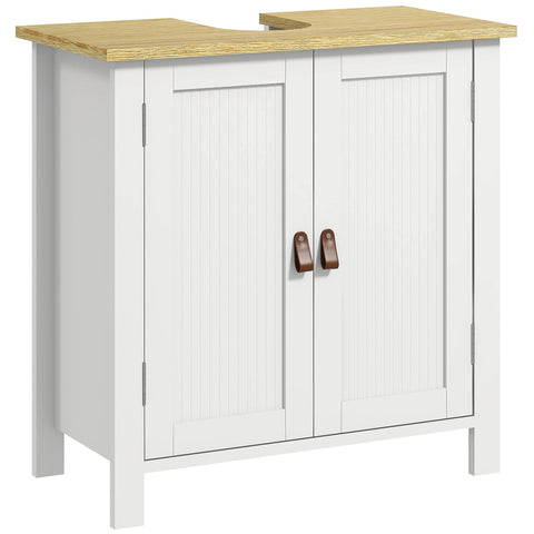 Rootz Base Cabinet 2 Doors - Bathroom Organizer - Storage Shelf - Adjustable Design - 60W x 30D x 60H cm - White