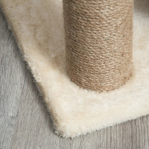 Rootz Cat Scratching Post - Including Toys - Cat Bed - Chipboard - Plush - Sisal - Light brown - 60 Cm X 30 Cm X 76 Cm