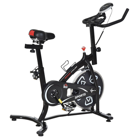 Rootz Home Fitness Bike - Indoor Trainer - Cardio Exercise Bike - LCD Display - Steel Black - 59cm x 100cm x 105-116cm