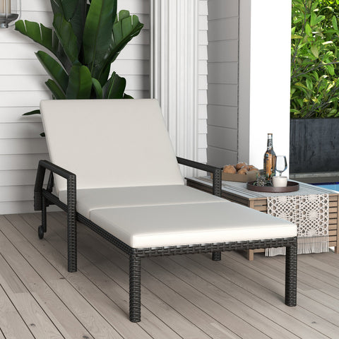 Rootz Sun Lounger Deck Chair - Outdoor Recliner - Patio Lounger - Great Comfort - 200cm x 73cm x 48cm