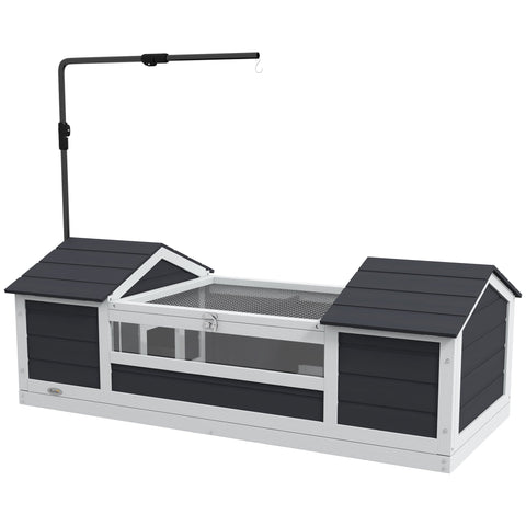 Rootz Outdoor Tortoise House - Turtle Enclosure - Reptile Habitat - Adjustable Lamp - 120 x 56.5 x 43cm