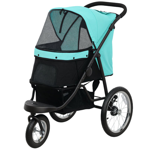 Rootz Dog Buggy - Pet Car - Stroller for Small Dogs and Cats - One-Click Fold - 100cm x 58cm x 100cm - Blue