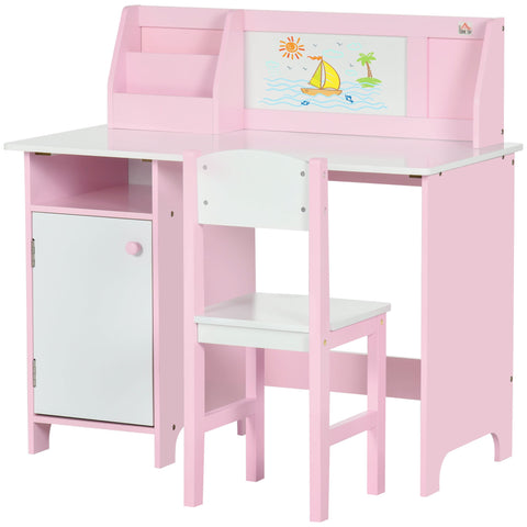 Rootz Children's Desk Set - Kids Desk - Children's Study Table - Promotes Seat Habits - 90L x 45B x 85H cm - Pink