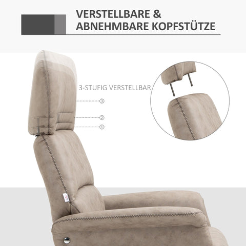 Rootz Fauteuil met Voetenbank - Fauteuil - Loungestoel - Ultiem comfort - Verstelbare rugleuning - Zacht microvezeloppervlak - 77 cm x 81 cm x 108 cm