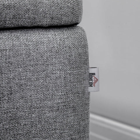 Rootz Upholstered Bench with Storage - Bed Bench - Linen-Like Fabric - Stylish Accent - 101cm x 38.5cm x 44.5cm