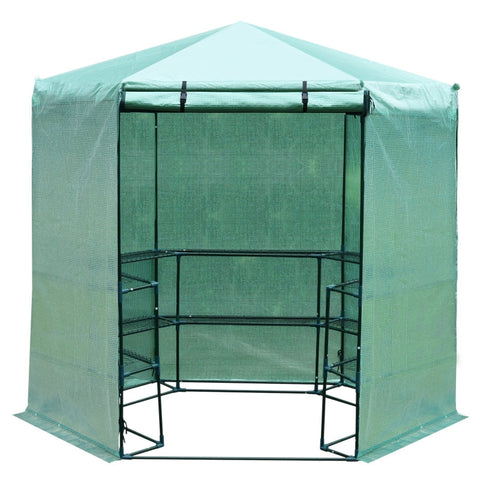 Rootz Greenhouse - Plantenschuilplaats - Tuinkas - Stevig frame - Optimale ventilatie - Voldoende opbergruimte - 228 cm x 196 cm x 215 cm