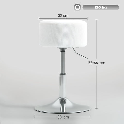Rootz Bar Stool - Padded Bar Chair - Adjustable Swivel Stool - Breathable Fabric - 38cm x 52-66cm
