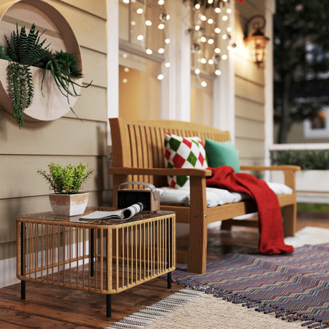 Rootz Poly Rattan Garden Table - Weatherproof Side Table - Quadratic Table - Durable Design - 65cm x 65cm x 43cm