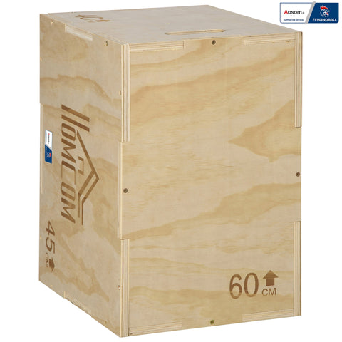 Rootz 3-in-1 Plyo Jump Box - Fitness Box - CrossFit Box - Boosts Jump Strength - 45L x 40W x 60H cm