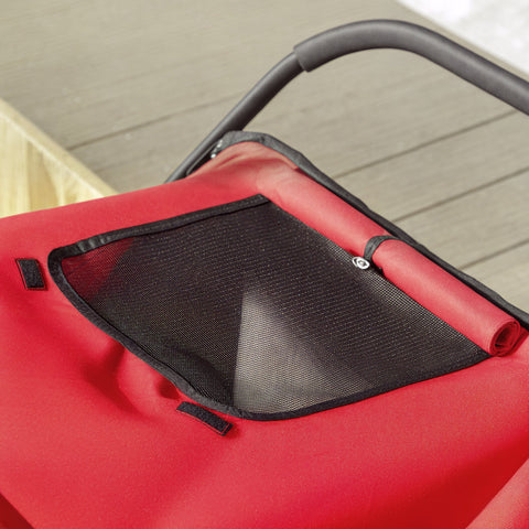 Rootz Dog Buggy - Pet Stroller - Animal Carriage - Foldable Steel Frame with Lying Pillow - Red/Black - 111cm x 70cm x 97.5cm