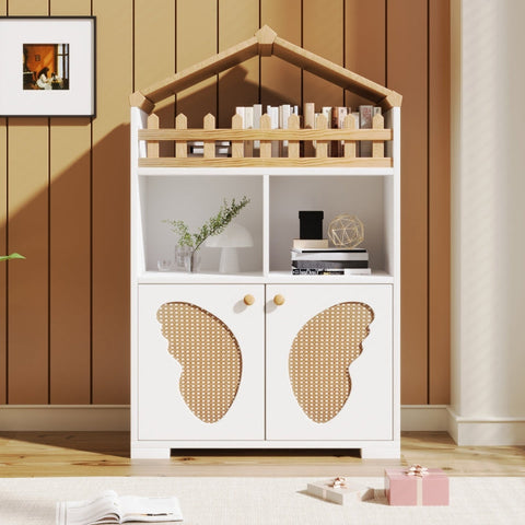 Rootz Children’s Bookcase - Side Cabinet - Versatile Storage Unit - Promotes Creativity - 249.9L x 116.8W x 59.7H cm