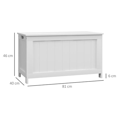 Rootz Seat Chests - Storage Box - Toy Chest - 2 Handles - Children's Room - Wooden Chest - MDF - White - 81L x 40W x 46H cm