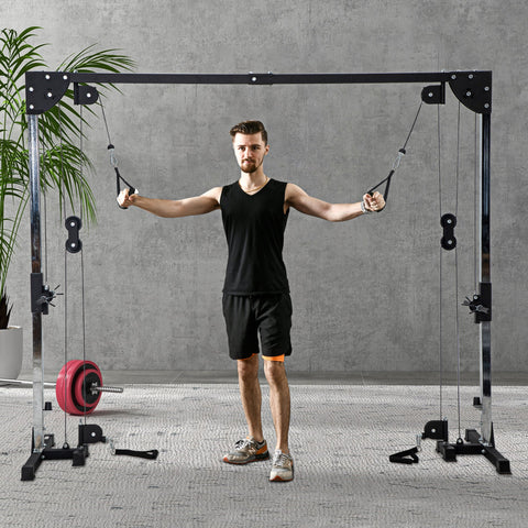 Rootz Strength Training Device - Double Cable Pulley - Opposite Crossover - Versatile Exercise System - 245L x 85W x 207H cm