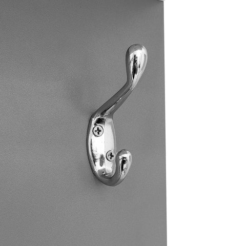 Rootz Wall-Mounted Coat Rack Set - Entrance Organizer - Space-Saving Storage - 80x25x96.5cm Shoe Cabinet - 8 Hooks - Mirror 80x40cm - Anthracite Gray