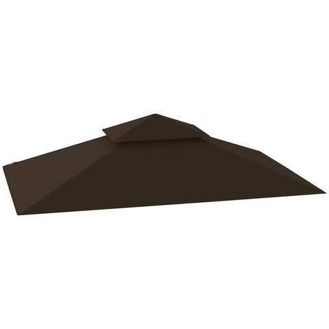 Rootz Garden Gazebo Replacement Tarpaulin - BBQ Gazebo Roof - Canopy Cover - UPF50+ Protection - 244cm x 152cm - Brown