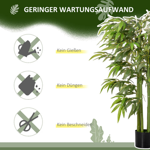 Rootz Artificial Bamboo Plant - Fake Plant - Silk Plant - Realistic Look - Low Maintenance - 140cm Tall - Green