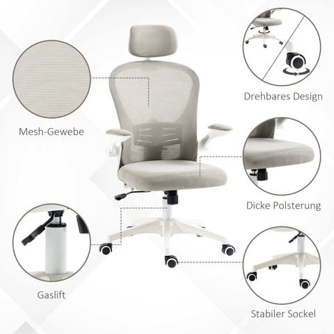 Rootz Office Chair - Computer Chair - Task Chair - Ergonomic Design - 62cm x 64cm x 112-120cm