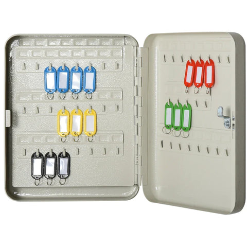 Rootz Key Box - Key Storage - Cold Rolled Steel - Powder Coated Finish - Family - School - Factory - Beige - 30 cm x 24 cm x 7.5 cm