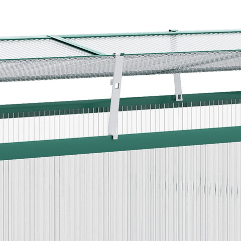 Rootz All-Season Greenhouse - Cold Frame - Gardening Shelter - Adjustable Roof Windows - Maximum Light Transmission - Rust-Proof Aluminum Frame - 130cm x 70cm x 61cm