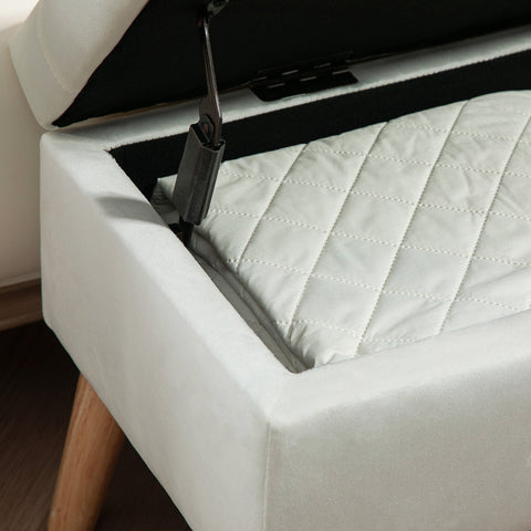 Rootz Upholstered Bench with Storage - Velvet-Like Cover - Bedroom Bench - Comfortable Seating - 80 x 35 x 40 cm