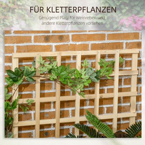 Rootz verhoogd bed met traliewerk - verhoogde tuinplanter - verticale tuin - natuurlijk houten frame - bevordert een gezonde wortelontwikkeling - 95 cm x 95 cm x 110 cm