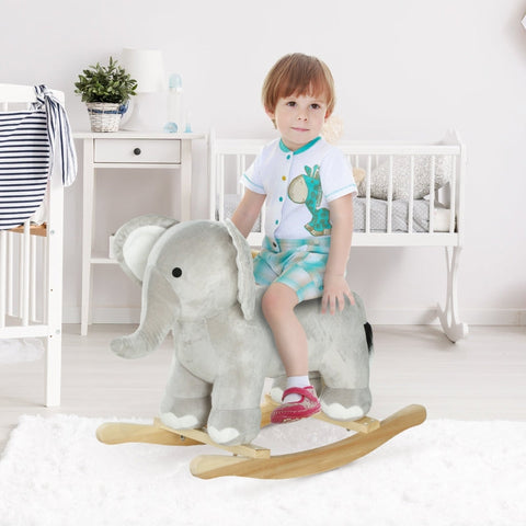 Rootz Elephant Rocking Toy - Rocker - Child's Riding Toy - Safe Design - 64.5L x 31W x 52H cm